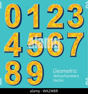 Blue numeric polygonal number Stock Vector