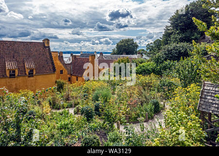 The growing wild medieval rear garden at National Trust for Scotland preserved Culross Palace in Culross Fife Scotland Stock Photo
