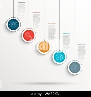 Abstract business background -infografika with five steps. Stock Vector