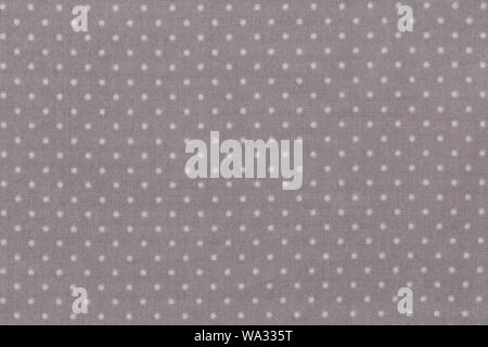 Close up of gray polka dot fabric texture background. Stock Photo