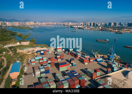 Qingyuan city beijiang container terminal Stock Photo