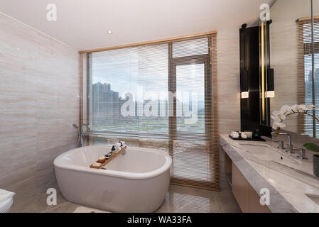 Bedroom, bathroom Stock Photo