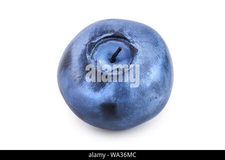 Single fresh blueberry isolated on white background. Stock Photo