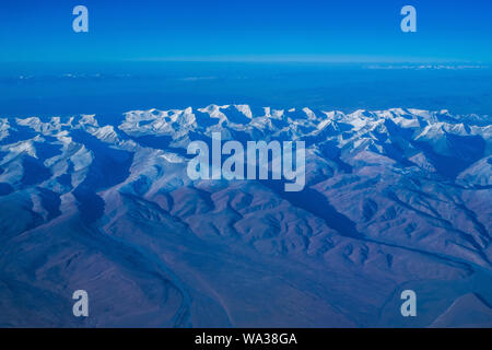 Gansu province qilian mountain aerial Stock Photo