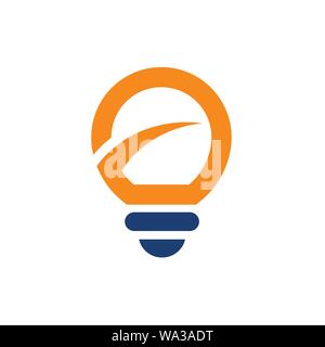 Lightbulb Logo Template, Clean and simple logo template, suitable for a creative company, studio, service solution, etc. . Stock Vector