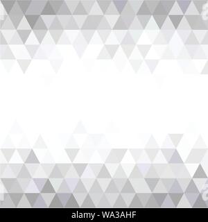 Grey Triangular Mosaic Abstract Seamless Pattern, Abstract geometric background, low poly triangular style Stock Vector