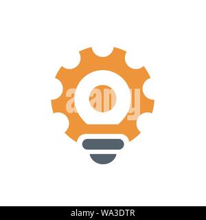 Gear Tool Light Bulb Logo Template. Nice and clean lightbulb combined with gear Logo Template, available in editable EPS vector file format. Stock Vector