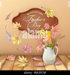 Teachers Day Greeting Card Stock Vector