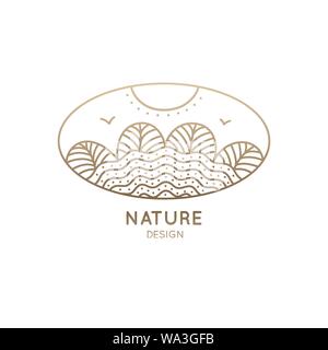 Logo oval nature Stock Vector