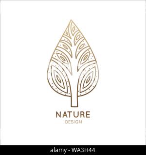 Linear logo tree Stock Vector
