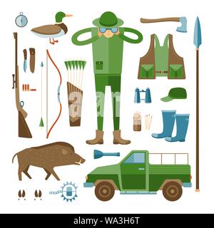 Vector Set of Hunter Stock Vector