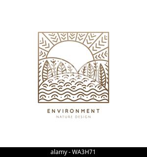 Logo square nature Stock Vector