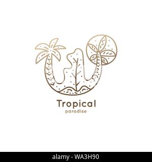Linear logo tropics Stock Vector