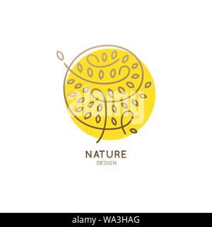 Logo abstract tree yellow Stock Vector