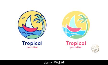 Logo set sailboat Stock Vector