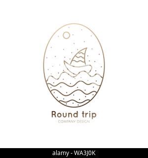 Logo boat outline Stock Vector