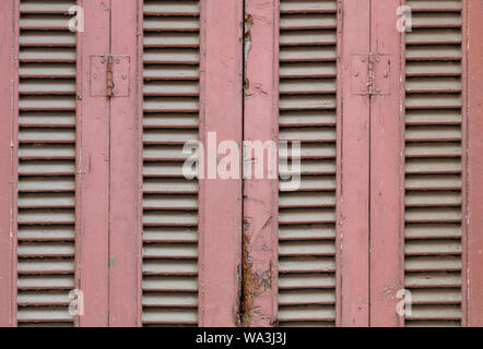 Wooden worn window.. Close up view with details. Stock Photo