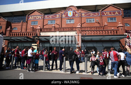 Aston Villa fans outside the stadium before the Premier League match at ...