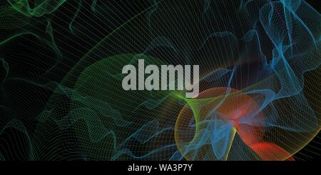 Pulsating Energy Lines as an Abstract Background Art Stock Photo