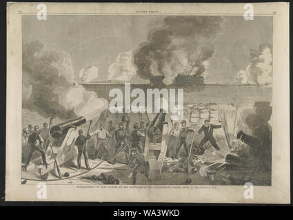 Bombardment of Fort Sumter by the batteries of the Confederate states, April 13, 1861 Stock Photo