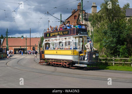 Busy day with visitors at Beamish Open Air Museum in County Durham Stock Photo
