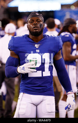 Landover, Maryland, USA. November 8, 2020:New York Giants strong safety  Jabrill Peppers (21) celebrates the fumble recover with New York Giants  nose tackle Dalvin Tomlinson (94) during the NFL Game between the