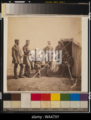 Brigadier McPherson & officers of the 4th Division Captain Higham [i.e., Heigham], 17th Regiment; Captain Earle, Major of Brigade; Captain Croker, 17th Regiment; Captain Swire; Captain McPherson.
