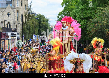 Notting Hill Carnival 2018 parade performers, London, UK Stock Photo