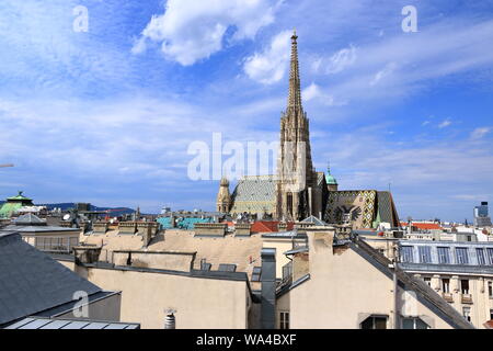 Vienna, Austria - July 15 2019: View of Vienna city from the roof Stock Photo