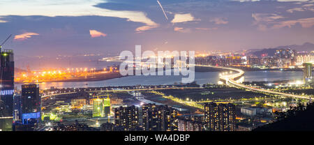 Guangdong province highway along the river in shenzhen Stock Photo