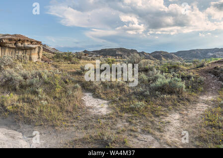 Badlands at Dinosaur Provincial Park in Alberta, Canada Stock Photo