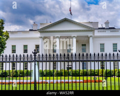 Black Fence Presidential White House Pennsylvania Ave Washington DC Stock Photo