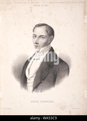 Diego Portales en Historia fisica y politica de Chile 03. Stock Photo