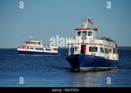 Star Line ferries at Mackinac Island, Michigan. Stock Photo