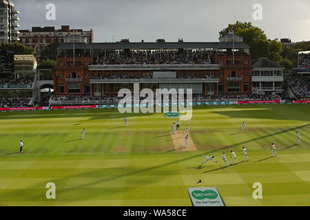 LONDON, ENGLAND. 17 AUGUST 2019: A general view during the 2nd Specsavers Ashes Test Match, at Lords Cricket Ground, London, England. Stock Photo
