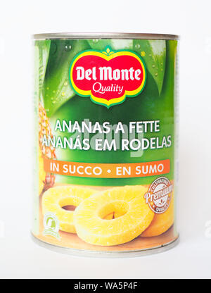 NEW YORK, USA - CIRCA AUGUST 2019: Del Monte pineapple slices Stock Photo