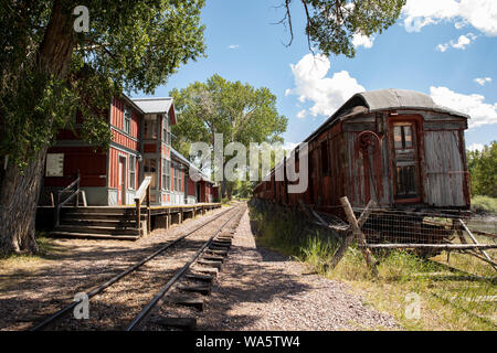 Nevada City Montana Train Station Stock Photo