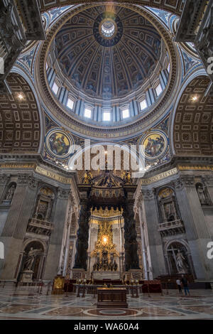 Vatican City, 17 May 2017 : Interior of St Peter's Basilica, an Italian Renaissance church in Vatican. Stock Photo