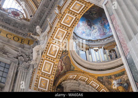 Vatican City, 17 May 2017 : Interior of St Peter's Basilica, an Italian Renaissance church in Vatican. Stock Photo