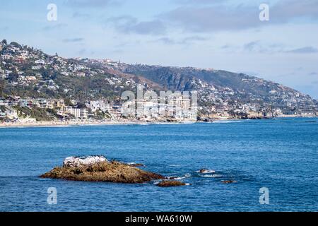 Laguna Beach Coastline in Orange County California Stock Photo