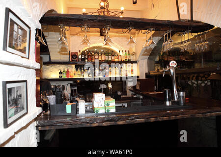 Bar counter at a restaurant Stock Photo