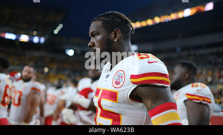 August 17th, 2019: Frank Clark #55 during the Pittsburgh Steelers vs Kansas City Chiefs at Heinz Field in Pittsburgh, PA. Jason Pohuski/CSM Stock Photo