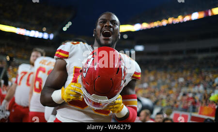 August 17th, 2019: Frank Clark #55 during the Pittsburgh Steelers vs Kansas City Chiefs at Heinz Field in Pittsburgh, PA. Jason Pohuski/CSM Stock Photo