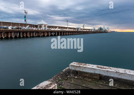 The cunningham pier at sunrise located at geelong victoria australia on 6th August 2019 Stock Photo