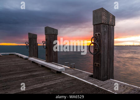 The cunningham pier at sunrise located at geelong victoria australia on 6th August 2019 Stock Photo