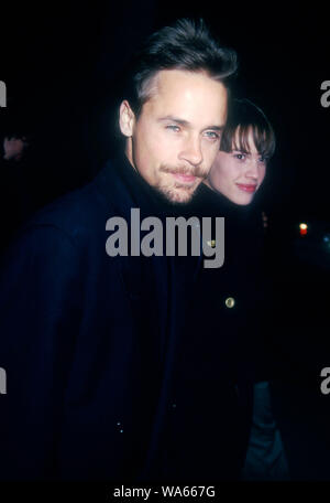 Beverly Hills, California, USA 3rd November 1994 Actor Chad Lowe and actress Hilary Swank attend 'The Professional' Premiere on November 3, 1994 at the Academy Theatre in Beverly Hills, California, USA. Photo by Barry King/Alamy Stock Photo Stock Photo