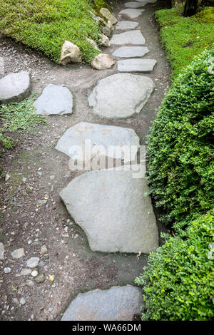 Garden stone pathway in Japanese garden Stock Photo