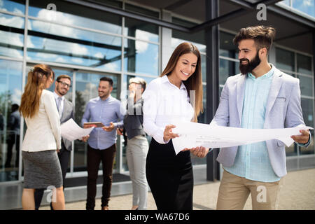 Group of architects working on new project Stock Photo
