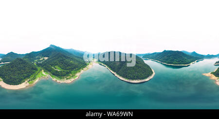 360 degree panoramic view of Damyang, South Korea - 24 July 2019 Damyang Lake 360 Aerial Panoramic view of Lake in Damyang.