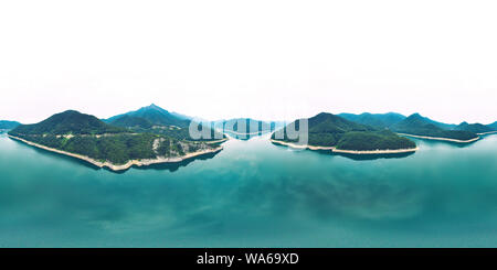 360 degree panoramic view of Damyang, South Korea - 24 July 2019 Damyang Lake 360 Aerial Panoramic view of Lake in Damyang.